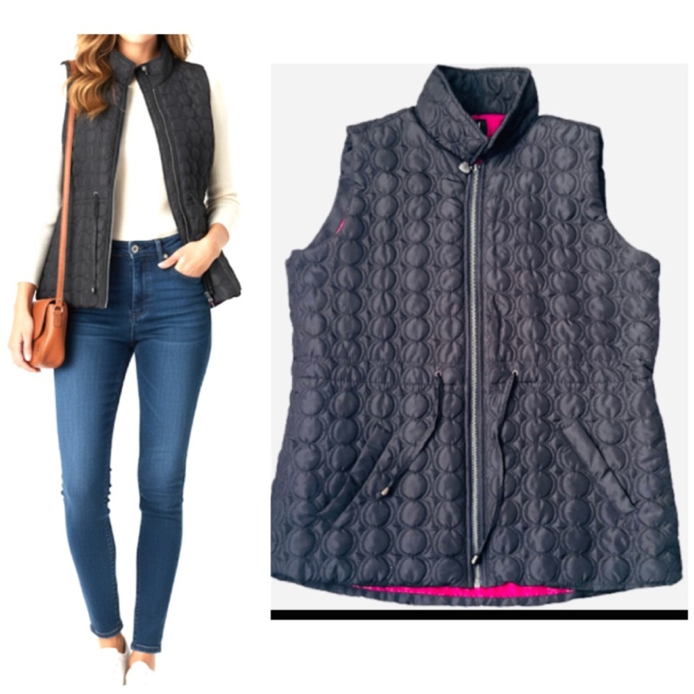 Women's Functional Structured Quilted Black Vest